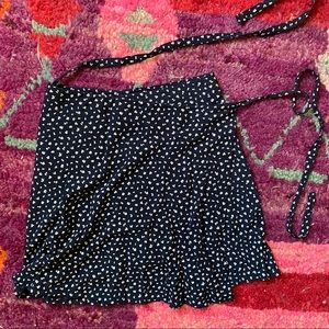 Brandy Melville Floral Wrap Tie Skirt
